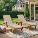 Only choice Outdoor Lounge Chair Cushions Patio Chaise Lounge Replacement Cushions Funiture Seat Cushion Chair Pads (Beige-2 pcs), 74.4"x 22.05"x 2.76"