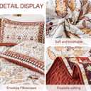 DJY Queen Size Quilt Sets, Burgundy Floral Quilt Set Queen 3 Pieces Red Boho Bedspread Coverlet Set with 2 Pillowcases Soft Lightweight Microfiber Bedding for All Season (96"x90")