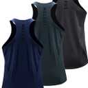 NELEUS Men's 3 Pack Running Tank Top Dry Fit Y-Back Athletic Workout Tank Tops (Medium)