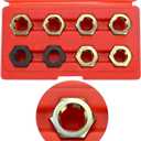 QWORK Axle Spindle Rethreading Tool Set, 8 Die Sizes, Compatible with 1-1/4" Socket/Wrench, for Vehicle Axle Thread Repair & Maintenance, Durable Storage Case