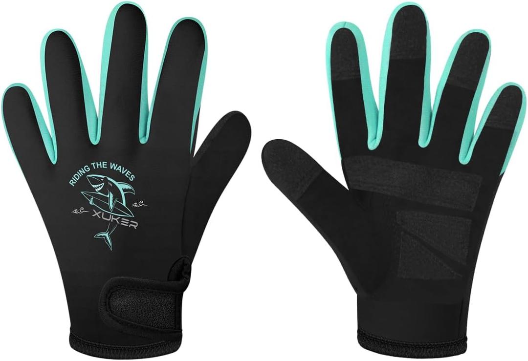 XUKER Neoprene Gloves for Kids, 2mm Wetsuit Dive Gloves Keep Warm for Diving Scuba Kayaking Snorkeling Swimming Water Sports, X-Large (Black, XL)