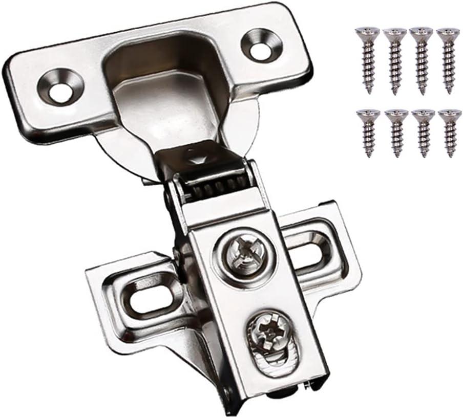 10 Pack Soft Close Cabinet Door Hinges for 1/2" Partial Overlay Cupboard, 100 Degree Opening Angel, Stainless Concealed Kitchen Cabinet Hinges with Mounting Screws and Manual