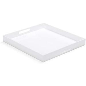 Amazon.com | ATOZONE White Modern Acrylic Ottoman Tray with Cutout Handles 20x20 Inch Over-Sized Serving Tray Organizer Rubber Boot Tray Decorative for Living Room Bedroom,Bathroom and Entryway Kitchen: Serving Trays