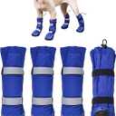 Hipaw Waterproof Dog Boots for Winter Snow Rain,Non-Slip Dog Shoes for Medium to Large Dogs,Extended Cuff Paw Protectors for Outdoor Walking Hiking (M (Insole wide 2.4") for 44~72lb)