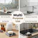 DOXOLOGY Gray Stone Marble Soap Dish Bathroom Organizer - Resin Soap Dish with Rectangular Design 3.7" L x 2.8" W - Self Draining Soap Dishes Keeps Countertop Neat - Marble Look Soap Tray for Sink