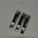 3pcs Large Beauticom Stainless Steel Curved Nail Clipper - Professional Ultra Sharp Sturdy Silver Finger Nail and Toe Nail Cutters for Acrylic Nails Grooming Manicure