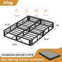 MAF Box Springs King Size 10 Inch, High Profile King Box Spring 3500 lbs Black Heavy Duty Metal Mattress Foundation with Easy Clean Fabric Cover, Easy Assembly