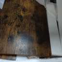 Rolanstar Corner Desk, 44.5" W x 34.5" H Small Computer Desk with Power Outlets, Gaming Desk with LED Lights, Triangle Corner Desk with Keyboard Tray & Monitor Stand for Small Space, Rustic Brown