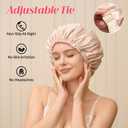 CoolMate Adjustable Satin Silk Bonnet for Sleeping Women, Tie Double Lined Silk Bonnet for Women Long Hair