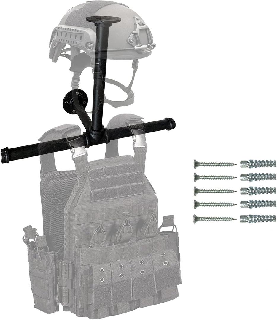 Wall Mount Hanger Holder Iron Tactical Gear for Training Vest,Armor Breastplate Helmet Organizer