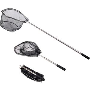 RESTCLOUD Fishing Landing Net with Telescoping Pole Handle, Fishing net Freshwater for Kids Men Women, Extend to 40-63 Inches