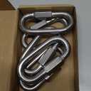 Quick Link, Lsqurel 304 Stainless Steel D Shape Locking Carabiner Heavy Duty Chain Link Keychain for Outdoor Fence Gate Swings Pet Dog M4 M6 M8 M10 Capacity 200lb 600lb 1200lb 2400lb