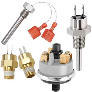 42002-0024S Stack Flue Sensor, 42001-0053S Thermistor Stainless Steel, 42001-0063S High Limit Switch, 42001-0060S Pressure Switch & 42002-0025S Gas Shutoff Switch 140F