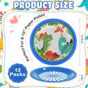 Tessco for you 12 Pcs Reusable Plastic Paper Plate Holders 10 Inch Heavy Duty Plastic Paper Plate Holder Set with Snap in Grooves for 9 Inch Plates, Dishwasher Safe for Picnic Party BBQ (Dark Blue)