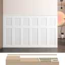 LONGKING Premade Board and Batten Wainscoting Kit, MDF Paintable Accent Wall Panels with Edge Trim, Pre-Cut Ready to Assemble Moulding for Interior Home Decor, Covers 93.93 x 56 in.