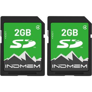 INDMEM 2GB SD Card, 2 Pack 2GB Class 4 Flash Memory Card 2G SLC Standard Secure Digital Cards for Old Digital Camera and Trail Camera