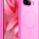 SPIDERCASE Magnetic for Google Pixel 9A Case, Military Grade Drop Protection Slim Translucent Matte Shockproof Anti-Fingerprint Phone Case for Pixel 9A, Hot Pink