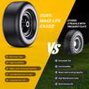 Lawn Mower Tires 11x6.00-5 (2-Pack), Flat Free Solid Smooth Tread, Front Tire Assembly Replacement, Universal Fit for Commercial/Residential Mowers with Adapter Kit, 3/4" Bushing (Black)