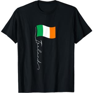Family Heritage Gifts Ireland Signature Flag Pole - Elegant Patriotic Irish Flag T-Shirt, Size XL