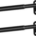 Cafe Curtain Rod 30-54 Inch, 1/2" Diameter, Door Curtain Rod, Black | Adjustable Small Curtain Rods for Windows, French Door, Screws Mounted with Brackets