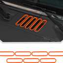 JeCar Orange Exterior Hood Vent Cover Panel Vent Trim Fit for 2007-2018 Jeep Wrangler JK JKU 2/4-Door Accessories