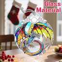 Stained Glass Ornament, Christmas Ornament, Hanging Ornaments for Home Decor & Christmas Tree Ornaments – Exquisite Holiday Decor, Xmas Gifts & Holiday Present - Dragon