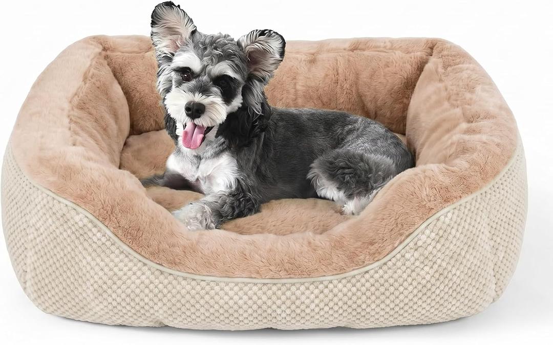 Small Dog Bed Washable Orthopedic Calming Warming Durable Pet Bed with Anti-Slip Bottom