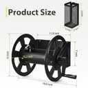 AugFir Garden Wall Mounted Hose Reel, Metal Hose Reel, Holds 125ft of 5/8-Inch Hose(Not equipped), Equipped with 3.9ft Water Supply Hose and Small Storage Basket, Suitable for Gardens & Yards(Black)