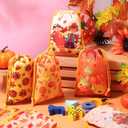 Honoson 24 Pieces Thanksgiving Gift Bags Fall Thanksgiving Party Favor Pumpkin Turkey Maple Leaves Candy Goodies Treat Bag for Fall Harvest Party Supplies