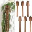 Janinka 6 Pcs Brown Long Velvet Bows Christmas Ornaments Camel Christmas Swag Neutral Bow 23.5x15.5 Inch for Xmas Tree, Fall, Wreath, Garland, Swag, Staircase, Fireplace, Door