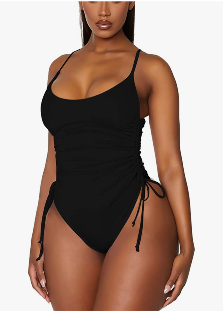 Viottiset Women's Ruched High Cut One Piece Swimsuit Tummy Control Bathing Suit Monokini, Size Not Found