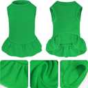 Dog Dresses Cat Skirt Solid Color Dog Clothes Summer Sleeveless Puppy Girl Clothes for Small Pet Dogs Cats (Dark Green, Large)