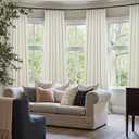 Blackout Curtains 94 Inches Long Custom Rustic for Living Dining Room Darkening Faux Linen Curtains Drapes Weather Burg Thermal Insulated Sound Draft Cold Warm Blocking Curtain No Light Cream Back Tab