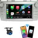 4GB+64GB Car Radio for Toyta Cary 2006-2011,8Touchscreen Car Stereo with Wireless Carplay/Android Auto, AM/FM, Android 13 Camry Radio with AHD Backup Camera, Type-c PD fast Charging(Not for JBL Host)