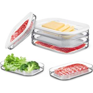 Deli Meat Container for Fridge, Stackable Lunch Meat Container for Refrigerator, Transparent Deli Meats Containers with Lid for Cold Cuts,Salami, Meal Prep Containers, BPA Free, 3pcs