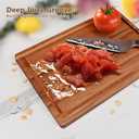 AIDEA Wood Cutting Board, Wooden Cutting Boards for Kitchen, Acacia Wood Chopping Board Set of 3 with Deep Juice Groove, for Meat, Vegetables, and Fruit