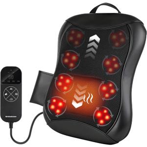 Shiatsu Back Massager with Heat: Upper & Lower Full Back Massager for Chair
