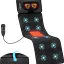 Full Body Massage Mat with Heat Detachable Neck Pillow Vibration Massage Pad with 10 Motors 9 Speeds 9 Modes for Neck Back Pain, Gifts for Men Women at Home Office Use