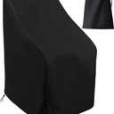 Outdoor Chair Covers, 210D Patio Chair Cover Waterproof Patio Chair Covers for Outdoor Furniture All Weather Protection (25" W x 25" D x 47 H, 1 Pack)