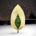 Plant Covers Freeze Protection, 2 Pack 47'' 71'' Beige Frost Cloths Blankets with Zipper Drawstring Shrub Tree Covers for Winter Outdoor Plants Freeze Protection