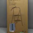 SocTone 2 Step Ladder, Folding Step Stool for Adults with Handle, Lightweight, Perfect for Kitchen& Household, 500lbs Capacity Sturdy Steel Ladder, White