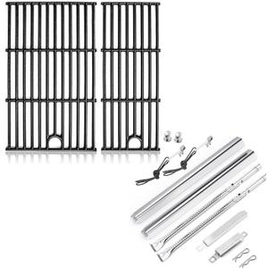 Grill Grates Kit for Char-Broil Performance 2 Burner 463630021 463655621 463655021 463655421 Replacement Parts for Charbroil 2 Burner Grill Cast Iron Cooking Grids Heat Plates Burner Tubes Igniter