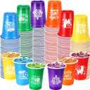 Ziliny 120 Pack Mexican Party Decorations Fiesta Cups Taco Supplies 12 oz Disposable Plastic Cups for Taco Mexican Theme Birthday Wedding Party Decorations