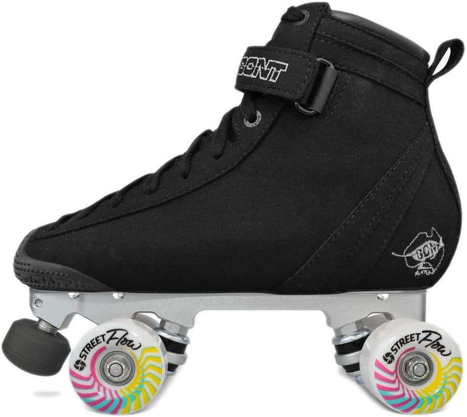Bont Parkstar Vegan Black Suede Professional Roller Skates for Park Ramps Bowls Street - Rollerskates for Outdoor and Indoor Skating (Bont 8)