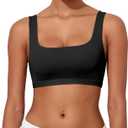 PrettyGuide Women's Wireless Bralette Smoothing No Padding Scoop Neck Bra Soft Comfortable Lounge Bra (Black, XL)