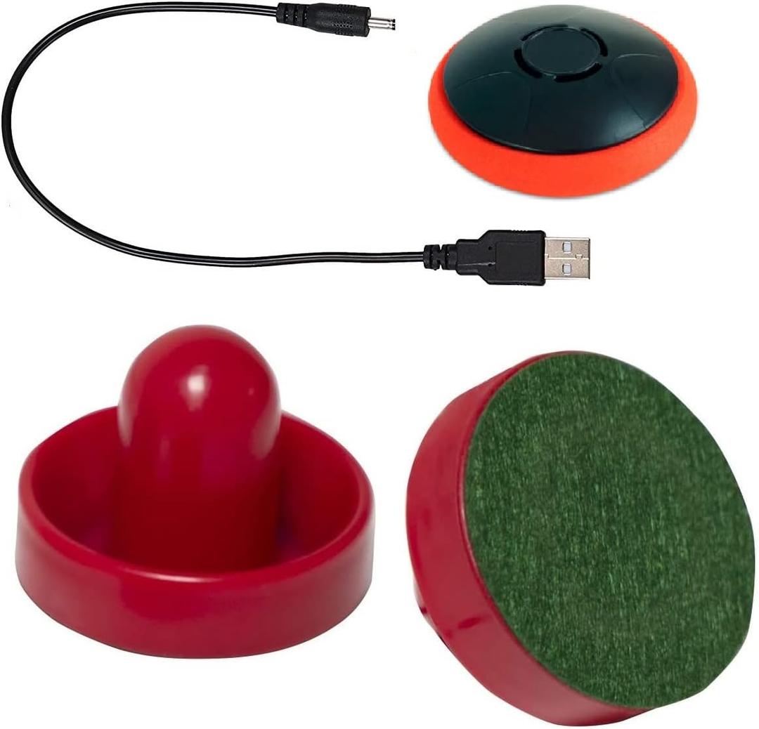 Rechargeable Hover Air Hockey Puck and Paddles, Hover Puck for Any Flat Surface, 2Pcs Air Hockey Strikers (red)