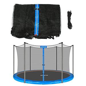12 FT Trampoline Replacement Safety Enclosure Net for 6 Straight Poles Round Frame Trampolines, Breathable and Weather-Resistant with Adjustable Straps(NET ONLY)