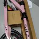 AERO MOBILITY Kick Scooter for Kids 6+, Teens & Adults | Light Up Wheels, Hand Brake, Rubber Deck Mat & Shock Absorption | Foldable & Height Adjustable, Pink