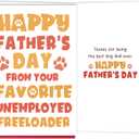3 x Funny Dog Dad Fathers Day Card, Cute Pet Fathers Day Card Gift from Dog or Cat, Humor Greeting for Husband Boyfriend Pet Owner, Happy Fathers Day Cards for Him