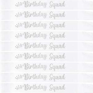 Birthday Squad Sash Pack for Women Men 16th 18th 21st 30th 40th 50th or Any Other Bday Party Supplies Decorations